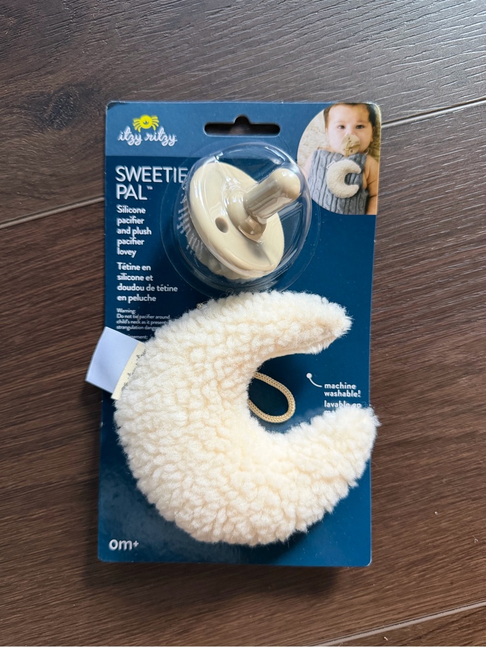 Itzy Ritzy Plush Moon Pacifier Lovey in Cream - Picture 2 of 3